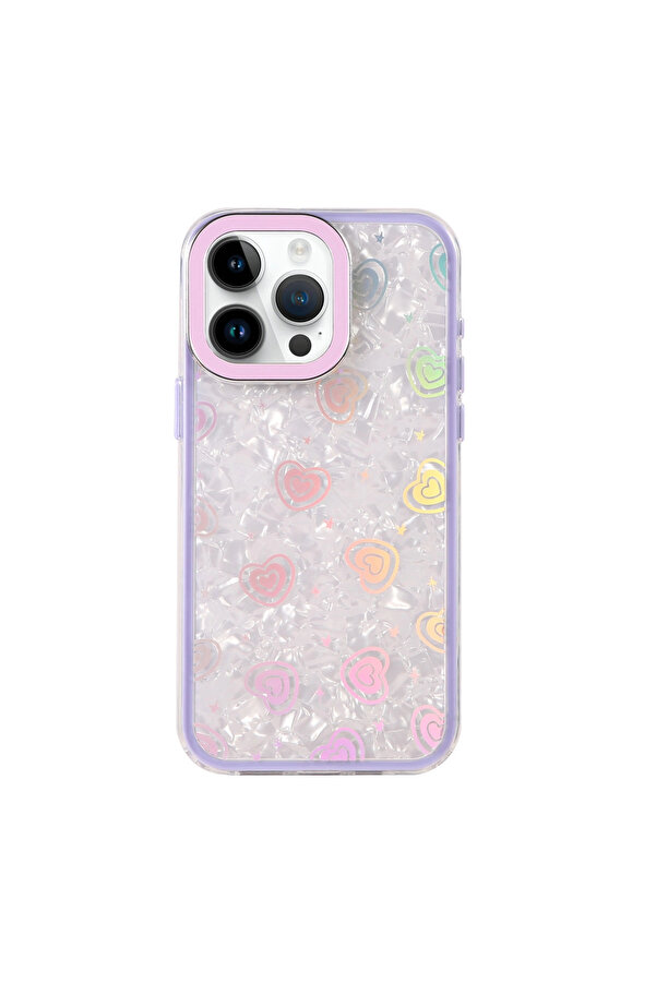 Evi̇mdeyokyok Apple İphone 14 Pro Max Lumi̇ Desenli̇ Kapak - Mor