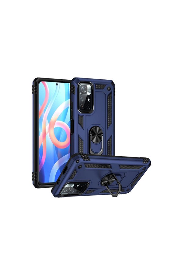 Evimdeyokyok Xiaomi Redmi Note 11T Kılıf Sofya Yüzüklü Silikon Kapak - Lacivert