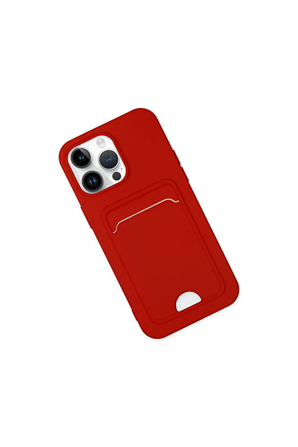 Evi̇mdeyokyok Apple İphone 14 Pro Kılıf Kelvi̇n Kartvi̇zi̇tli̇ Si̇li̇kon - Kırmızı