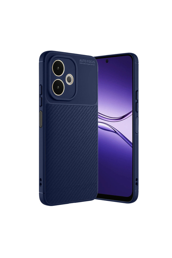 Evi̇mdeyokyok Oppo A5 Pro 4G Kılıf Auto Focus Karbon Kapak - Laci̇vert