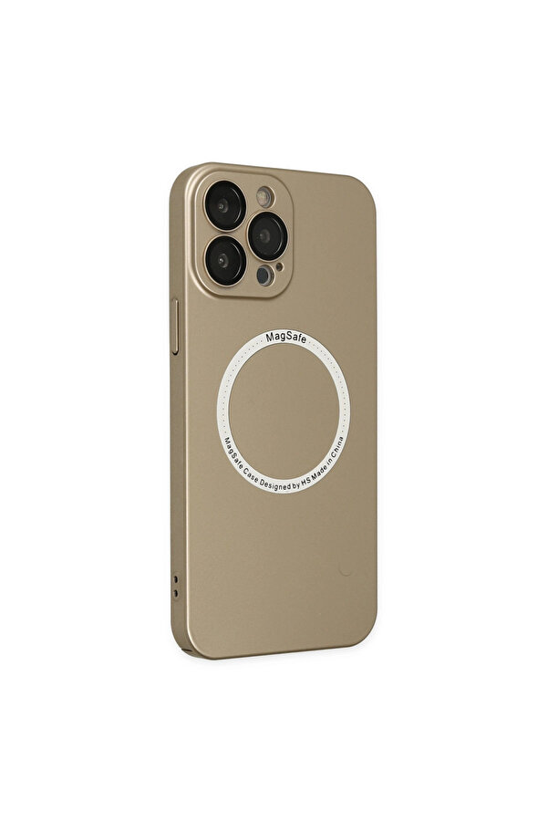 Evi̇mdeyokyok Apple İphone 14 Pro Kılıf Jack Magneti̇csafe Lens Si̇li̇kon - Gold