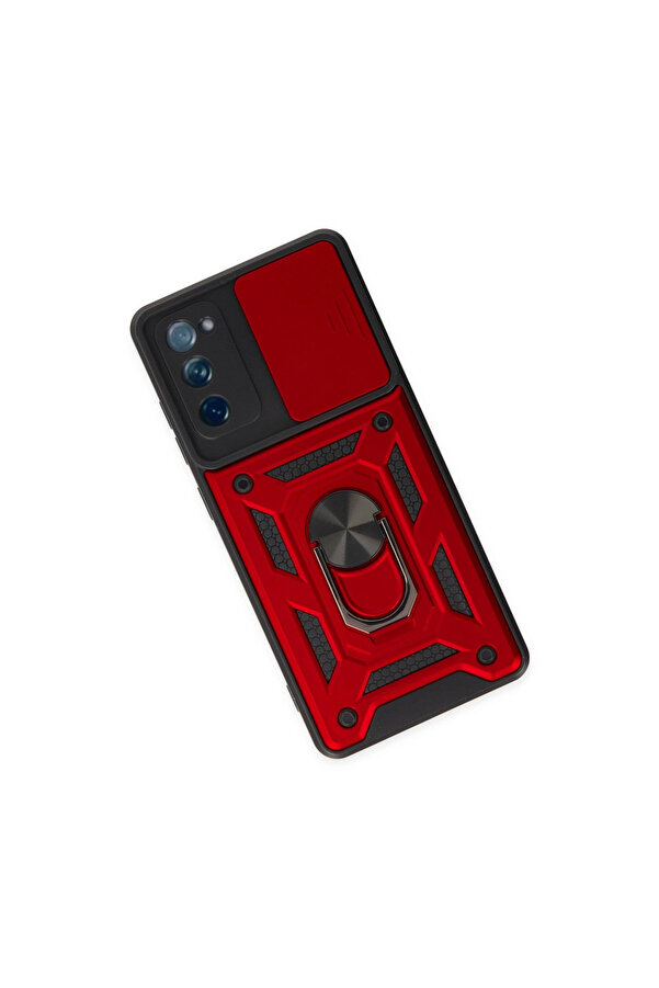 Evi̇mdeyokyok Samsung Galaxy S20 Fe Kılıf Pars Lens Yüzüklü Si̇li̇kon - Kırmızı