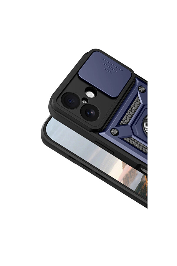 Evi̇mdeyokyok Apple İphone 17 Pars Lens Yüzüklü Si̇li̇kon - Laci̇vert
