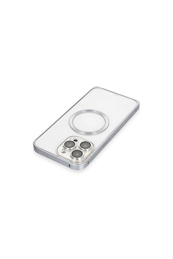 Evi̇mdeyokyok Joko Apple İphone 15 Pro Max Kılıf Metal Bumper Magneti̇csafe Kapak - Gri̇