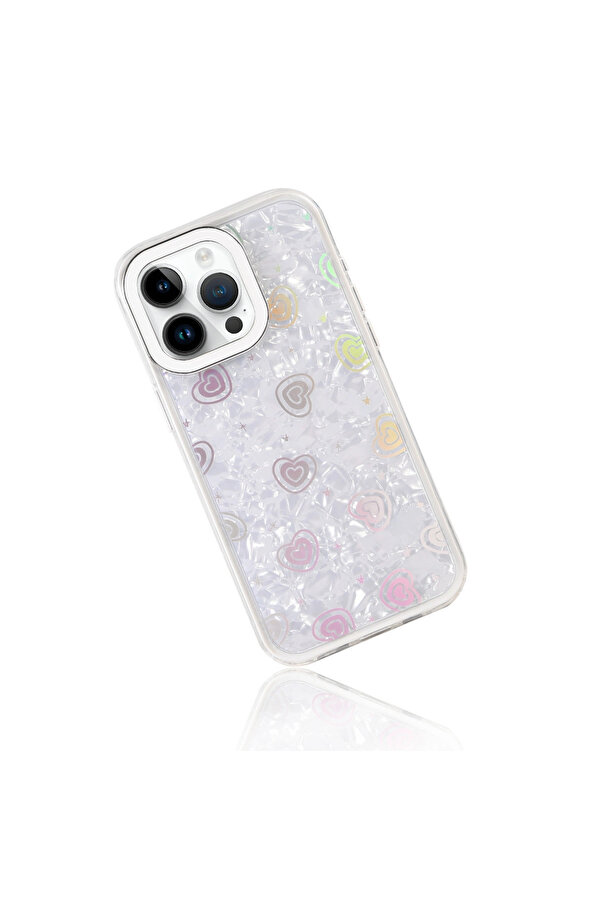 Evi̇mdeyokyok Apple İphone 14 Pro Max Lumi̇ Desenli̇ Kapak - Beyaz