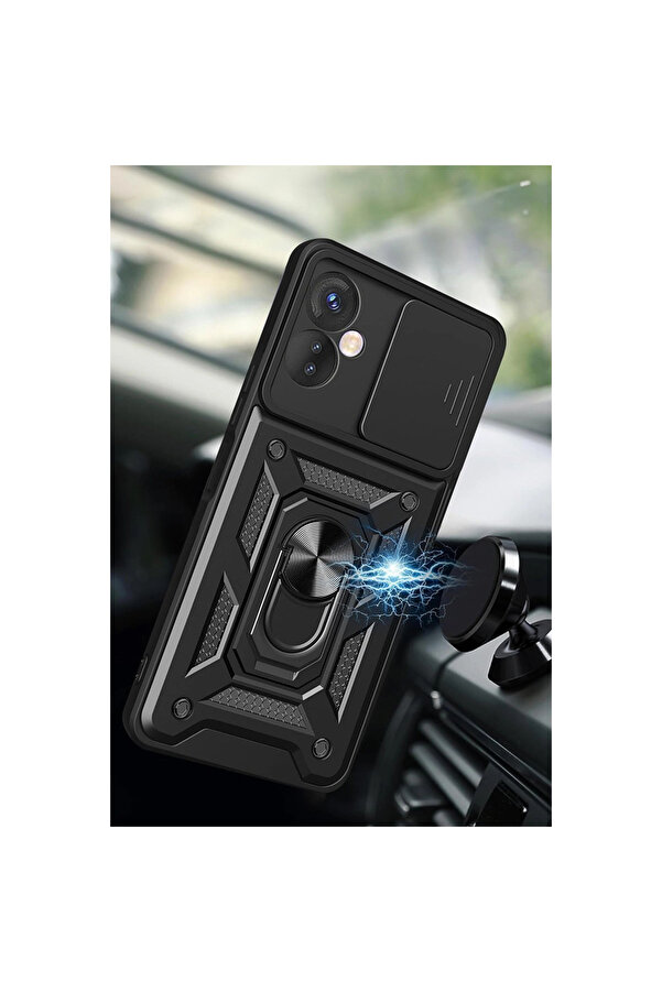 Evi̇mdeyokyok İnfi̇ni̇x Hot 30 4G Kılıf Pars Lens Yüzüklü Si̇li̇kon - Kırmızı