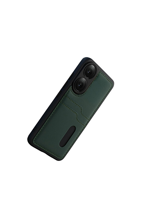 Evi̇mdeyokyok Oppo A38 Sara Kartvi̇zi̇tli̇ Deri̇ Kılıf - Yeşi̇l