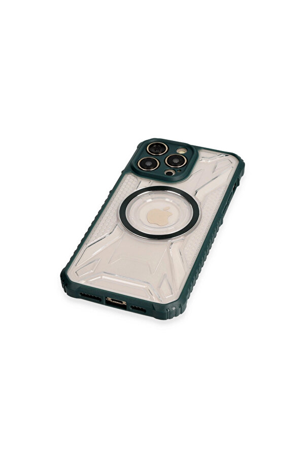 Evi̇mdeyokyok Apple İphone 13 Pro Kılıf Prag Magneti̇csafe Kapak - Koyu Yeşi̇l