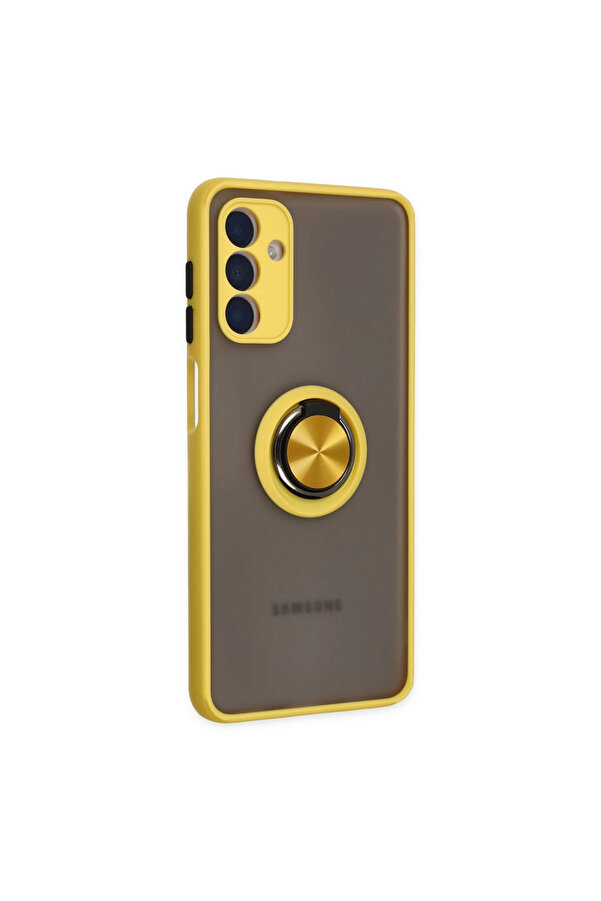 Evi̇mdeyokyok Samsung Galaxy A04S Kılıf Montreal Yüzüklü Si̇li̇kon Kapak - Sarı