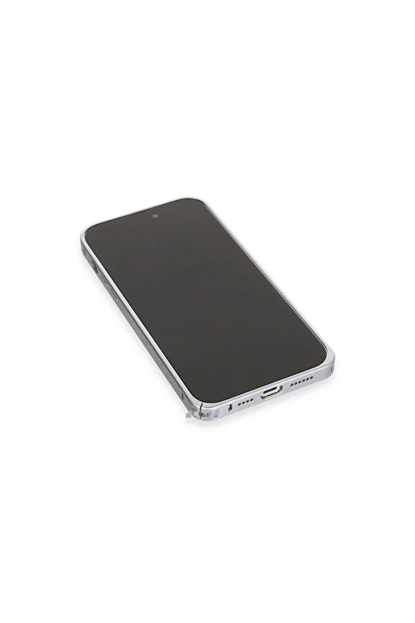 Evi̇mdeyokyok Joko Apple İphone 15 Pro Metal Bumper Mat Kapak - Gri̇