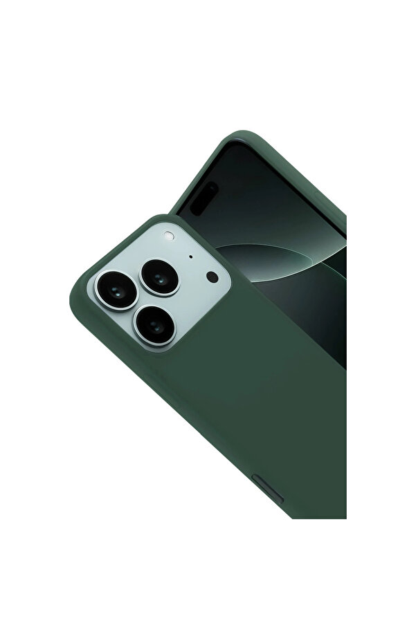 Evi̇mdeyokyok Apple İphone 17 Pro Nano İçi̇ Kadi̇fe Si̇li̇kon - Koyu Yeşi̇l