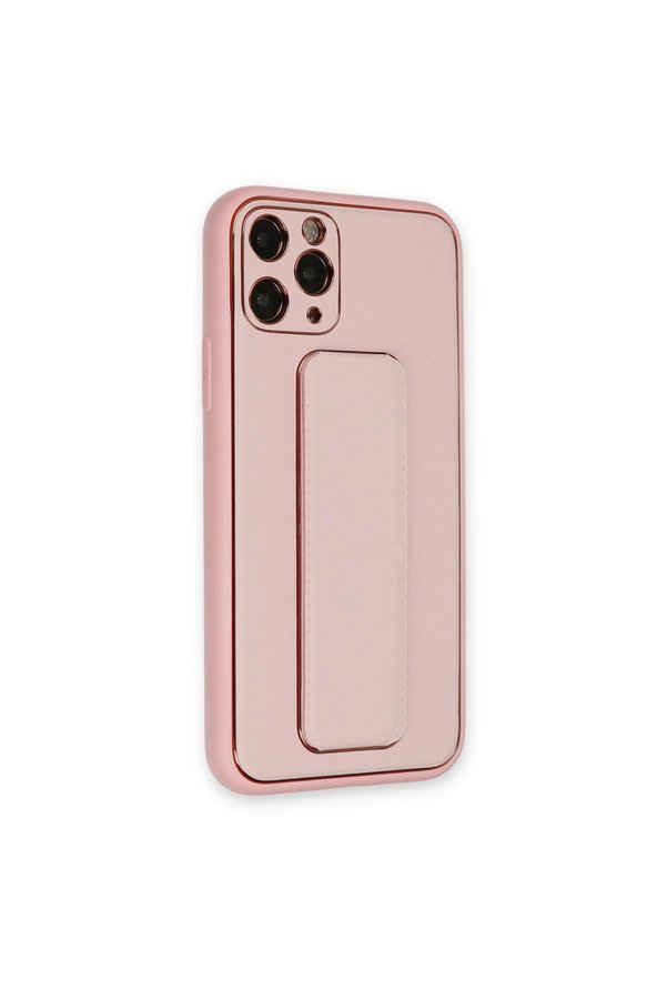 Evimdeyokyok Apple İphone 11 Pro Kılıf Coco Deri Standlı Kapak - Pembe