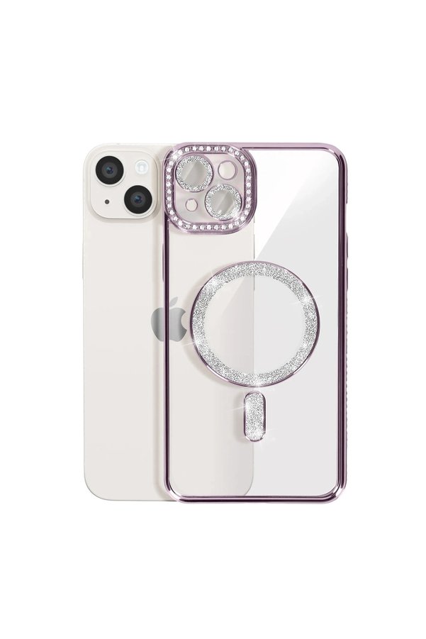 Evimdeyokyok Apple İphone 14 Kılıf Joke Simli Magneticsafe Kılıf - Pembe