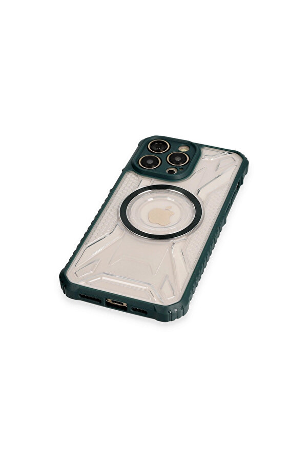 Evi̇mdeyokyok Apple İphone 12 Pro Kılıf Prag Magneti̇csafe Kapak - Koyu Yeşi̇l