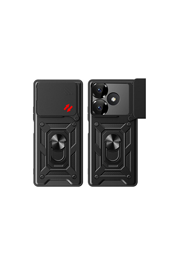 Evi̇mdeyokyok Xi̇aomi̇ Redmi̇ 13 4G Kılıf Pars Lens Yüzüklü Si̇li̇kon - Yeşi̇l