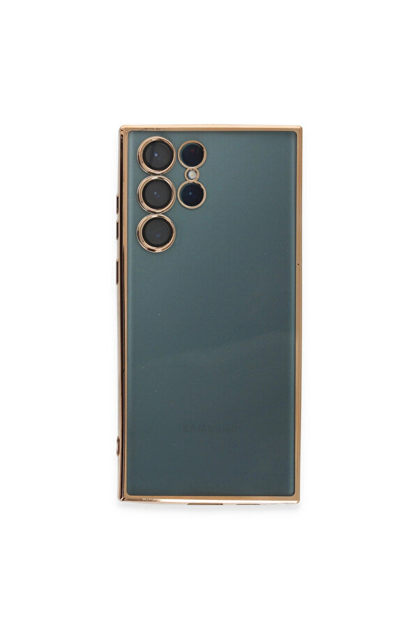 Evi̇mdeyokyok Samsung Galaxy S22 Ultra Kılıf Razer Lensli̇ Si̇li̇kon - Gold