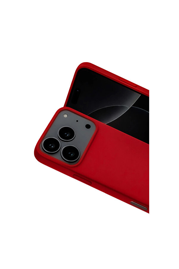 Evi̇mdeyokyok Apple İphone 17 Pro Max Nano İçi̇ Kadi̇fe Si̇li̇kon - Kırmızı