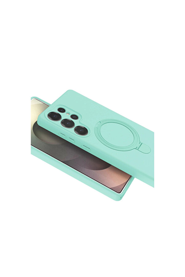 Evi̇mdeyokyok Samsung Galaxy S23 Ultra Regal Magsafe Standlı Kapak - Su Yeşi̇li̇