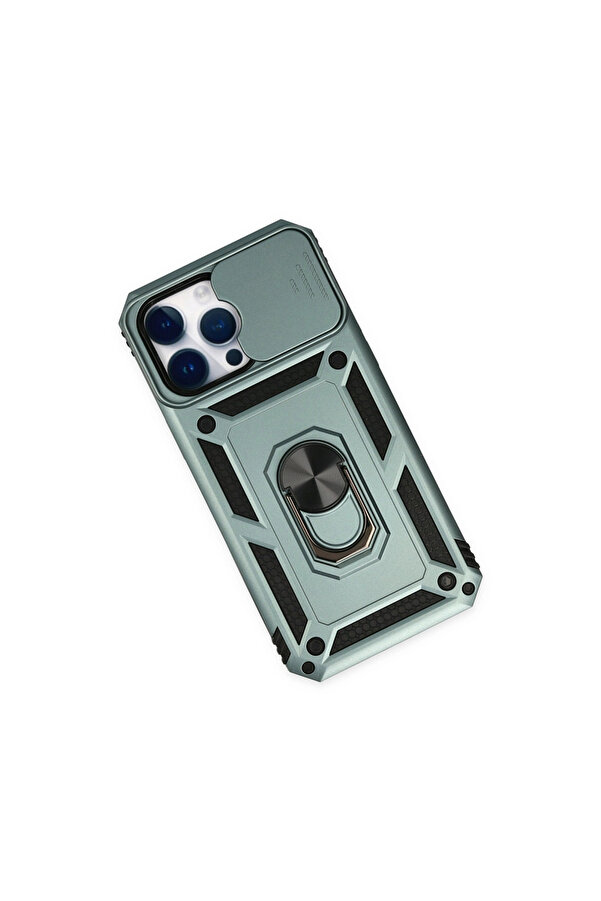Evi̇mdeyokyok Apple İphone 14 Pro Kılıf Pars Lens Yüzüklü Si̇li̇kon - Yeşi̇l