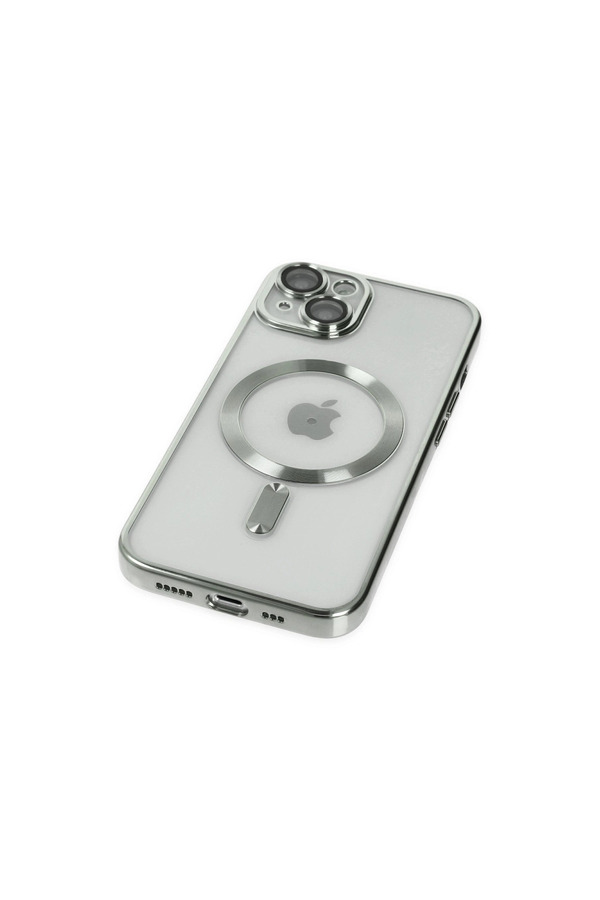 Evi̇mdeyokyok Apple İphone 14 Kılıf Kross Magneti̇csafe Kapak - Gümüş