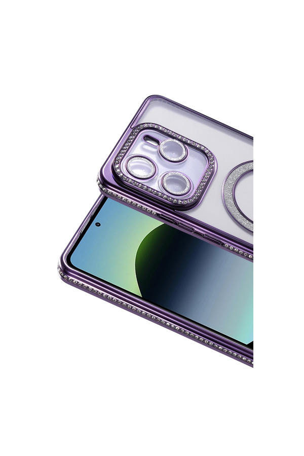 Evi̇mdeyokyok Xi̇aomi̇ Redmi̇ Note 14 4G Joke Si̇mli̇ Magneti̇csafe Kılıf - Deri̇n Mor