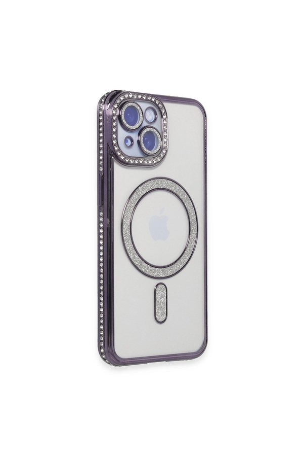 Evimdeyokyok Apple İphone 13 Kılıf Joke Simli Magneticsafe Kılıf - Derin Mor