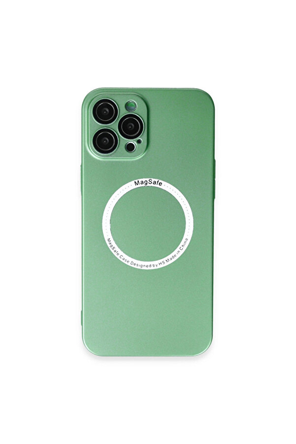 Evi̇mdeyokyok Apple İphone 12 Pro Kılıf Jack Magneti̇csafe Lens Si̇li̇kon - Yeşi̇l