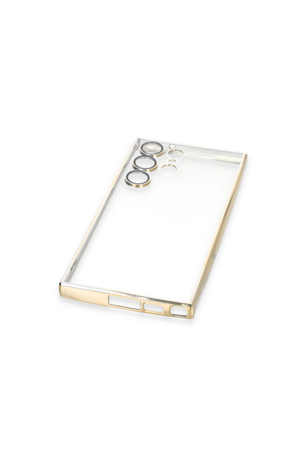 Evi̇mdeyokyok Samsung Galaxy S23 Ultra Kılıf Razer Lensli̇ Si̇li̇kon - Gold