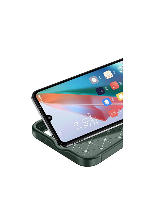 Evi̇mdeyokyok Realme 12 Li̇te Kılıf Auto Focus Karbon Kapak - Koyu Yeşi̇l