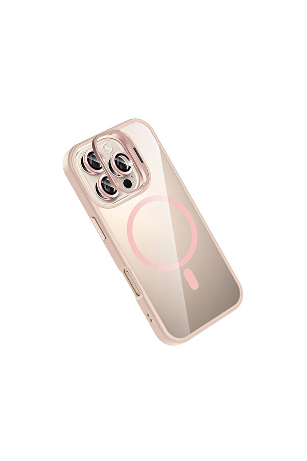 Evi̇mdeyokyok Joko Apple İphone 16 Pro Max Remi̇m Lensli̇ Magsafe Standlı Kapak - Pembe