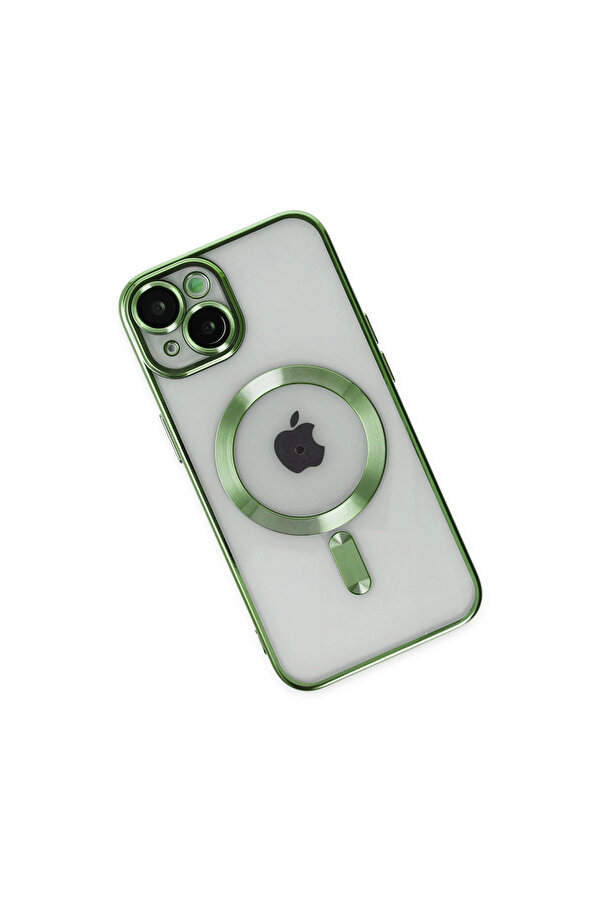 Evi̇mdeyokyok Apple İphone 14 Kılıf Kross Magneti̇csafe Kapak - Koyu Yeşi̇l