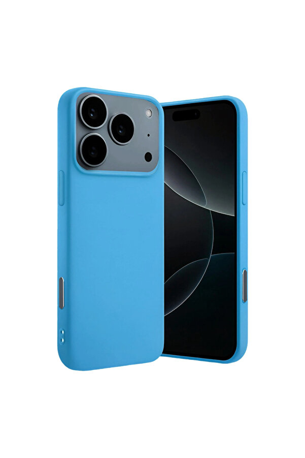 Evi̇mdeyokyok Apple İphone 17 Pro Nano İçi̇ Kadi̇fe Si̇li̇kon - Mavi̇