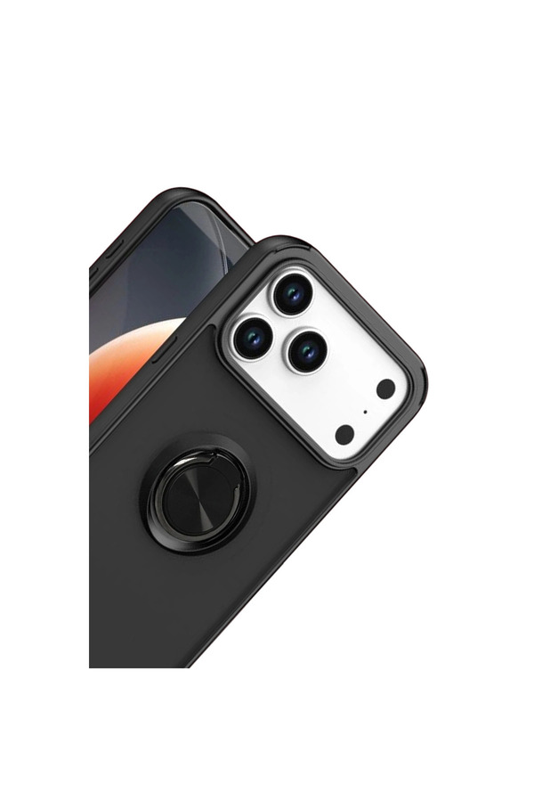 Evi̇mdeyokyok Apple İphone 17 Pro Max Montreal Yüzüklü Si̇li̇kon Kapak - Si̇yah