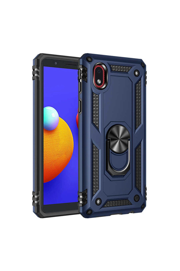 Evimdeyokyok Samsung Galaxy A01 Core Kılıf Sofya Yüzüklü Silikon Kapak - Lacivert