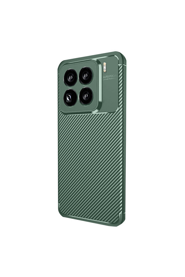Evi̇mdeyokyok Xi̇aomi̇ Mi̇ 15 Pro Kılıf Auto Focus Karbon Kapak - Koyu Yeşi̇l