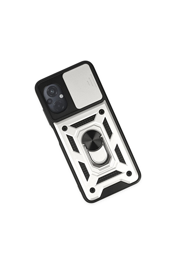 Evi̇mdeyokyok Xi̇aomi̇ Poco M5 Kılıf Pars Lens Yüzüklü Si̇li̇kon - Gümüş