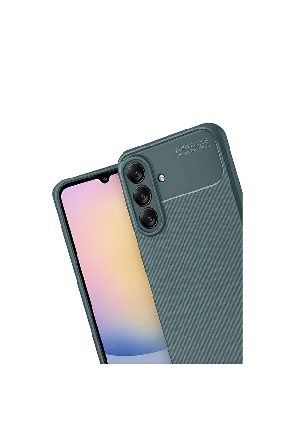Evi̇mdeyokyok Samsung Galaxy A17 5G Auto Focus Karbon Kapak - Koyu Yeşi̇l