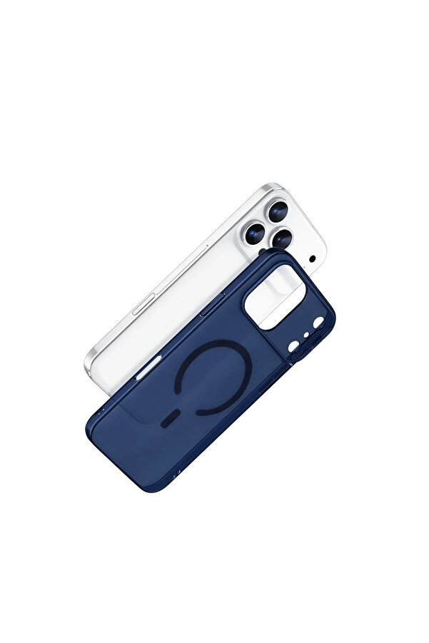 Evi̇mdeyokyok Apple İphone 17 Pro Combo Sert Şeffaf Magsafe Kapak - Mavi̇