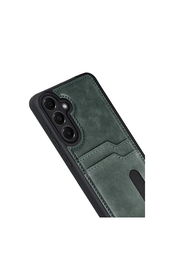 Evi̇mdeyokyok Samsung Galaxy A17 5G Sara Kartvi̇zi̇tli̇ Deri̇ Kılıf - Yeşi̇l