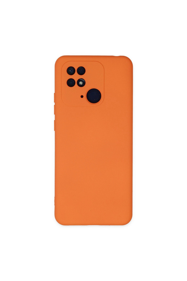 Evimdeyokyok Xiaomi Redmi 10C Kılıf Nano İçi Kadife Silikon - Turuncu