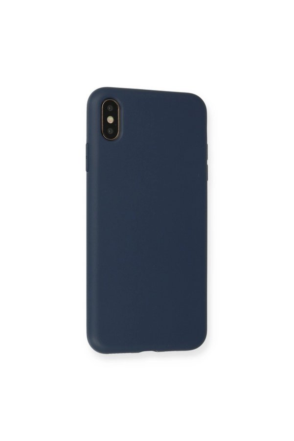 Evimdeyokyok Apple İphone Xs Max Kılıf Nano İçi Kadife Silikon - Lacivert