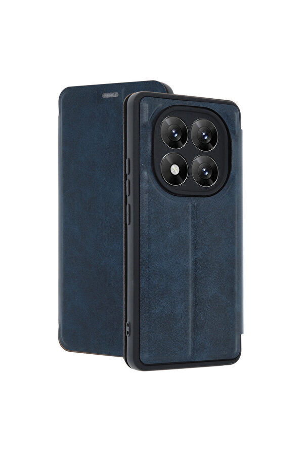 Evi̇mdeyokyok Xi̇aomi̇ Redmi̇ Note 14 Pro 5G Kılıf Fli̇p Cover - Laci̇vert