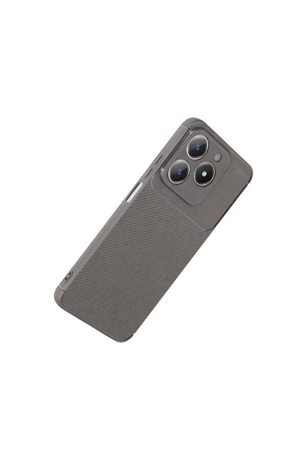 Evi̇mdeyokyok Realme C61 Kılıf Auto Focus Karbon Kapak - Gri̇