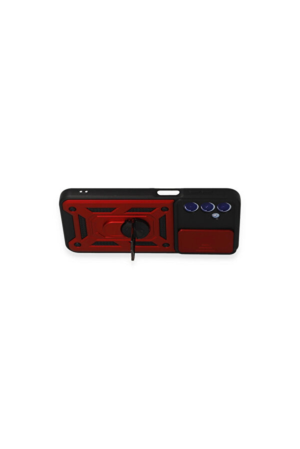 Evi̇mdeyokyok Samsung Galaxy M34 5G Kılıf Pars Lens Yüzüklü Si̇li̇kon - Kırmızı