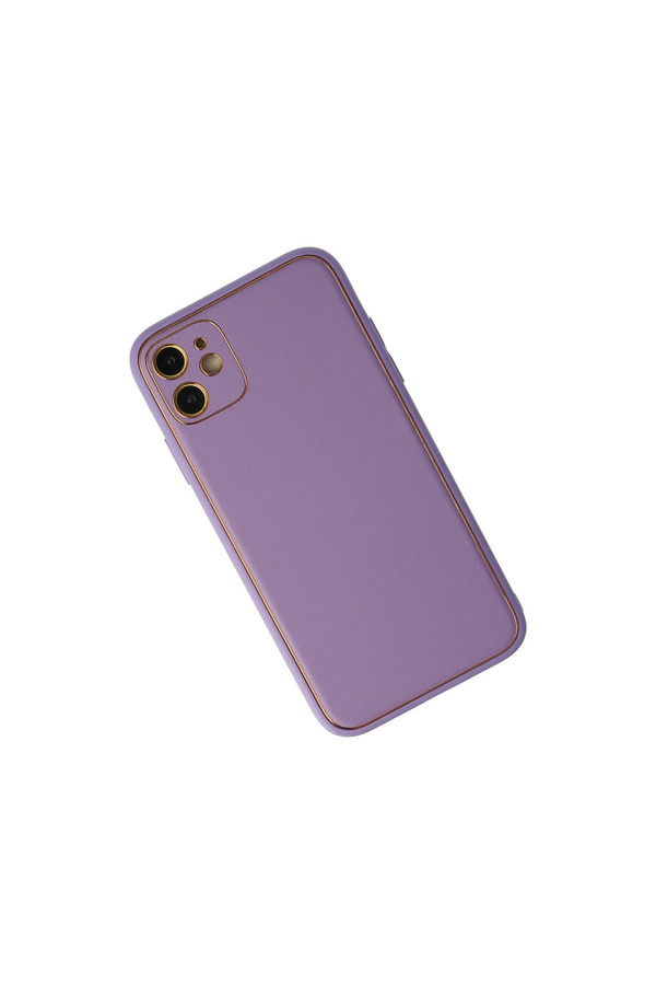 Evimdeyokyok Apple İphone 12 Kılıf Coco Deri Silikon Kapak - Lila