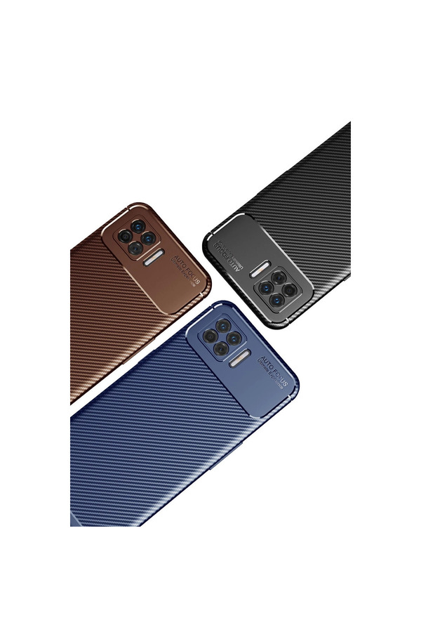Evi̇mdeyokyok Oppo A73 Kılıf Auto Focus Karbon Kapak - Laci̇vert