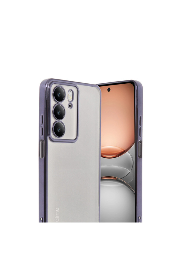 Evi̇mdeyokyok Realme C75 4G Kılıf Razer Lensli̇ Si̇li̇kon - Mor