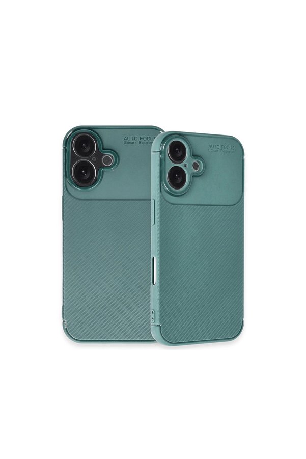 Evimdeyokyok Apple İphone 16 Plus Kılıf Auto Focus Karbon Kapak - Koyu Yeşil