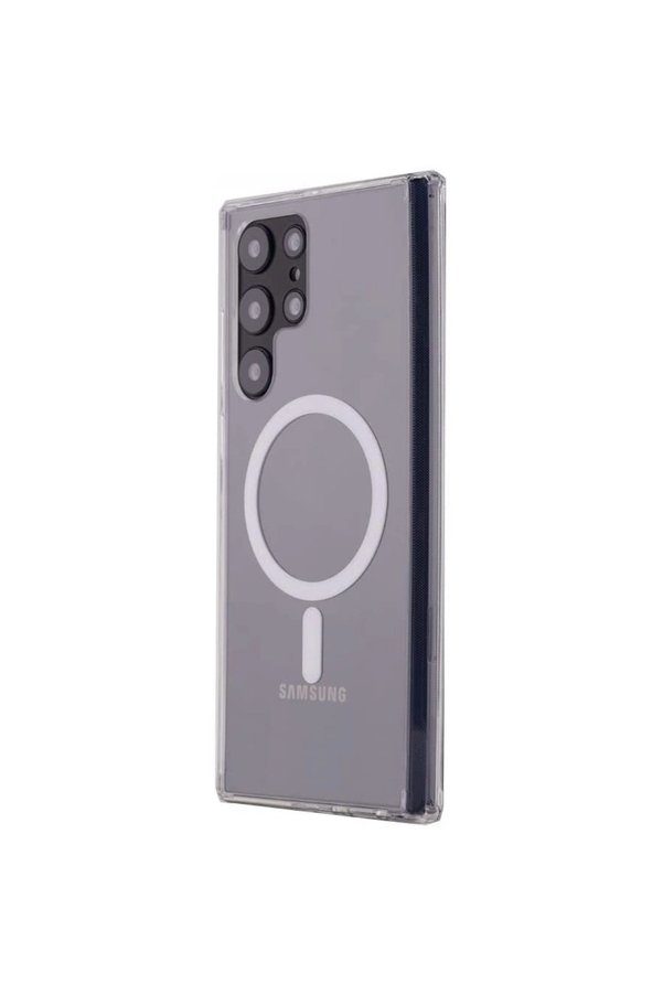Evimdeyokyok Samsung Galaxy S22 Ultra Kılıf Magneticsafe Şeffaf Silikon - Şeffaf