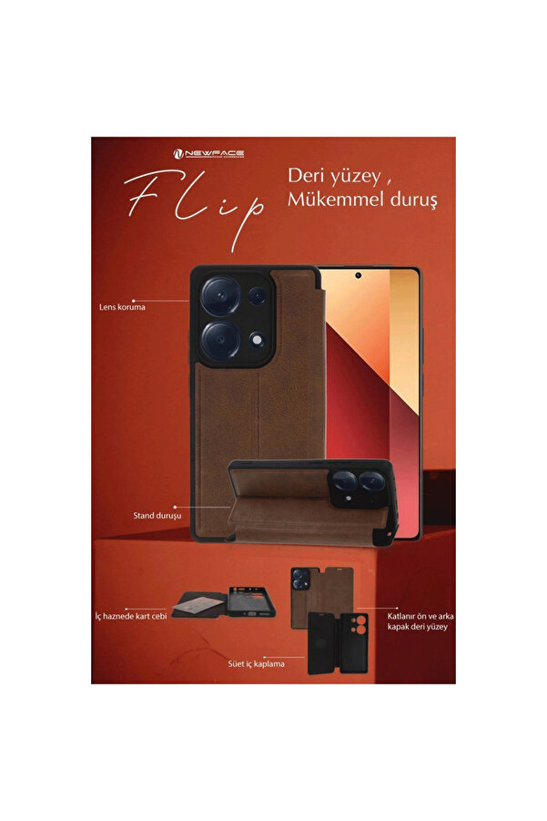 Evi̇mdeyokyok Samsung Galaxy A26 Kılıf Fli̇p Cover - Kırmızı